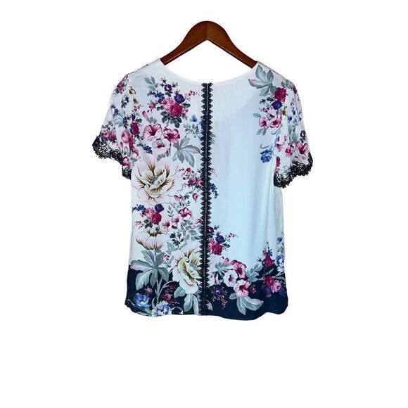 Nwt ASOS oasis floral print top with lace trim sleeves small - Picture 2 of 4
